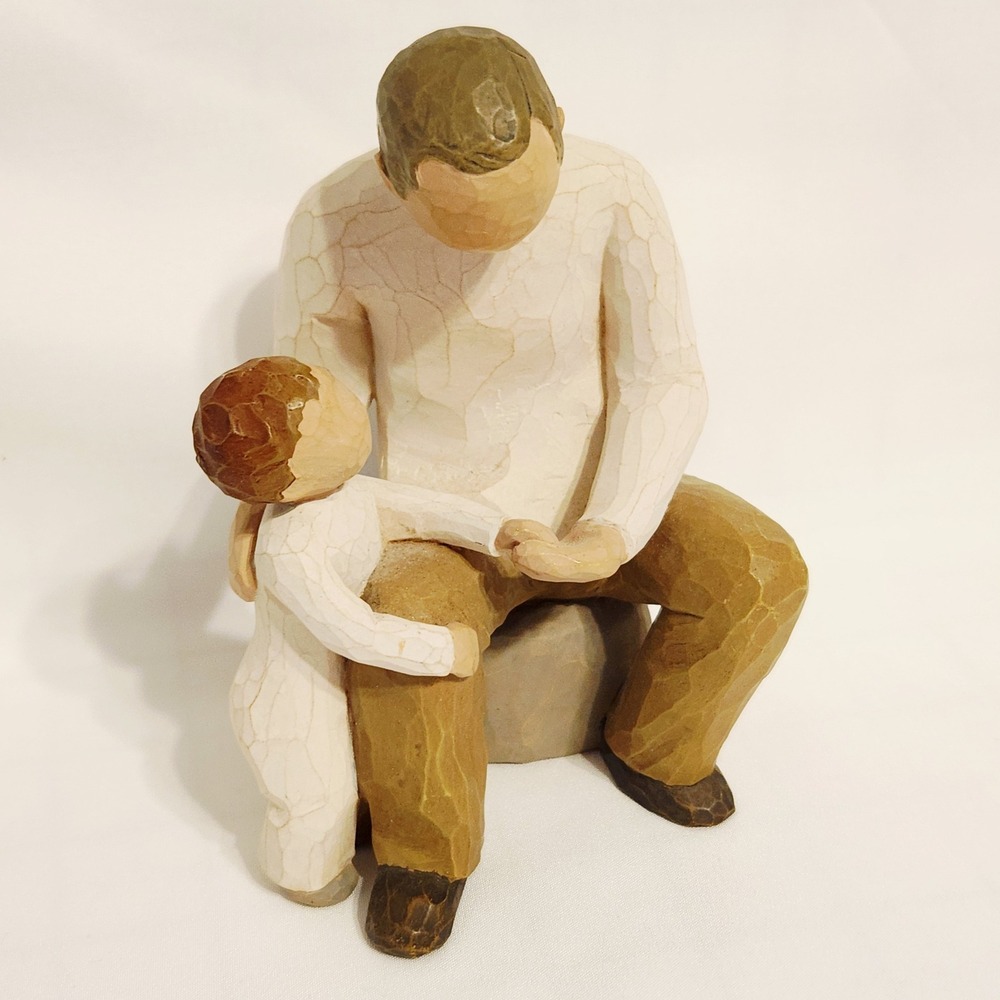 Willow Tree Grandfather Figurine Susan Lordi DEMDACO 2001 Seated Man and Child